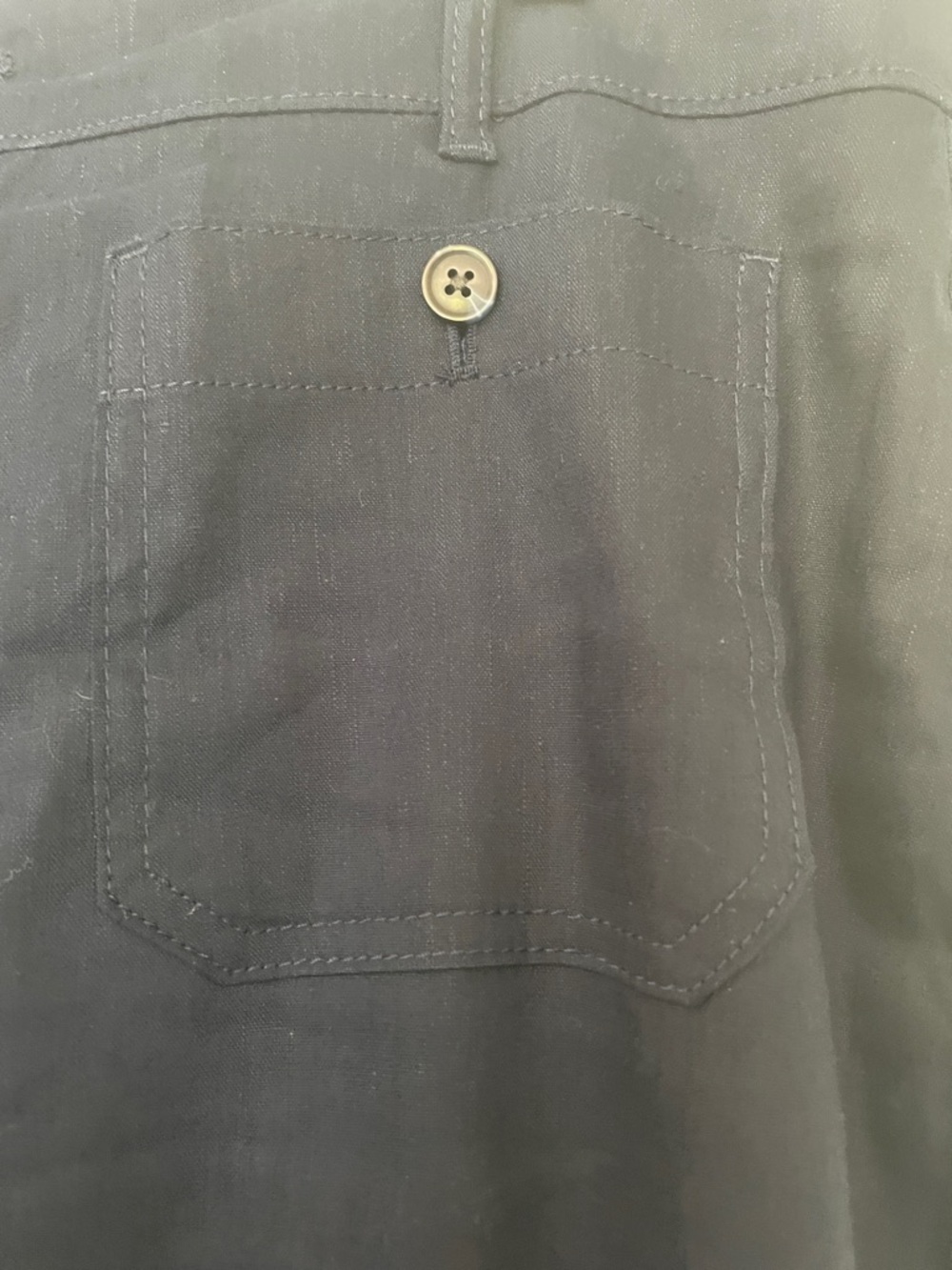 Loft Palmer Wide Leg Ankle Crop Pants Linen Blend Deep Space Blue Size 12 - Picture 3 of 7
